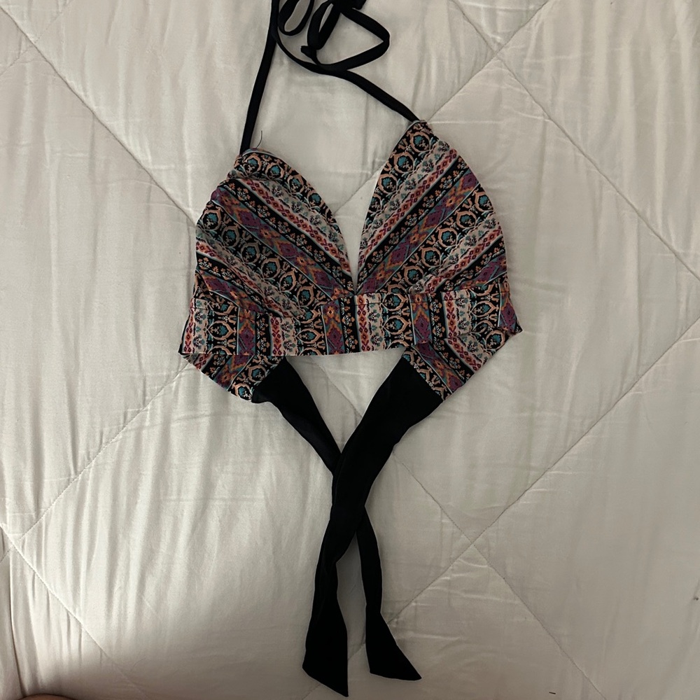 Kona Sol Multicolor Patterned Bikini Top